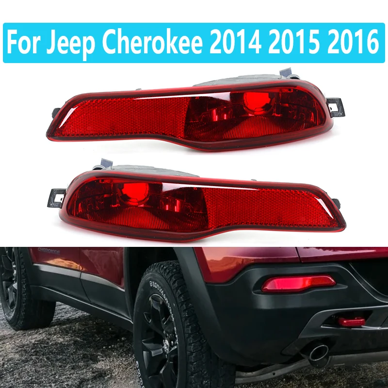 For Jeep Cherokee 2014 2015 2016 Red Reflective Rear Bumper Lights Assembly Fog Light 68102877ac 68102876ac