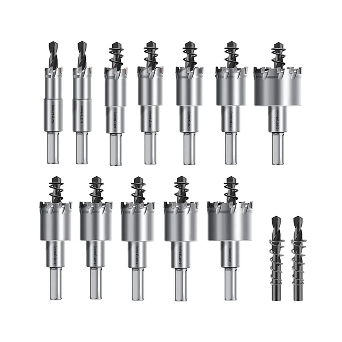 

14Pcs Hole Saw Kit, 1/2-2-1/8 Inch Tungsten Carbide Tipped Hole Set for Metal Stainless Steel Iron Wood