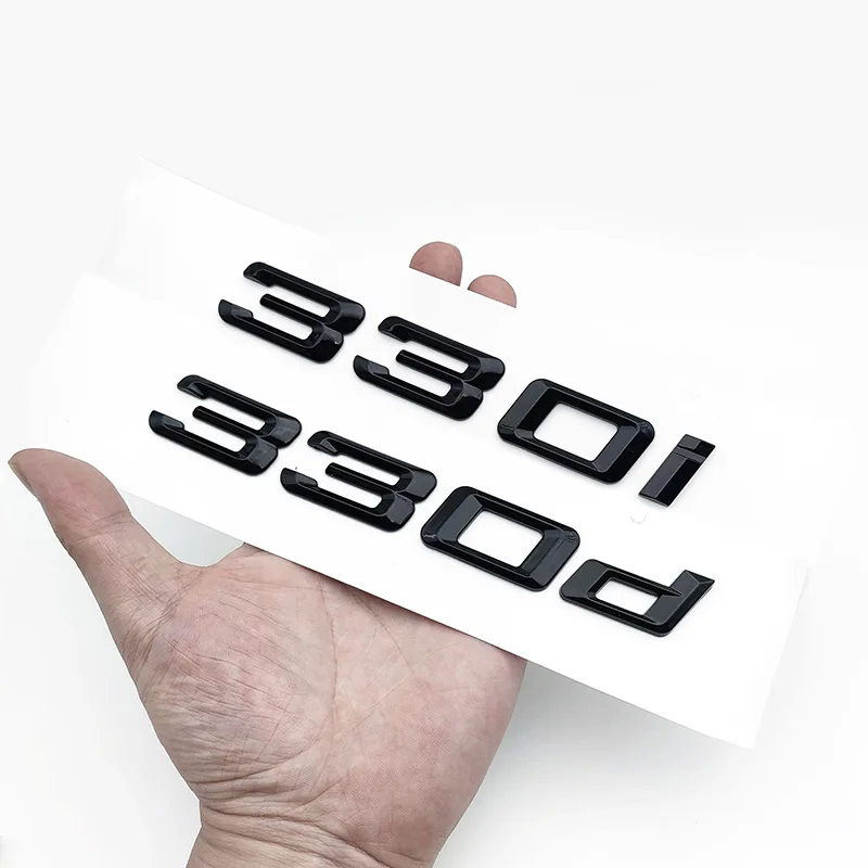 ملصق بحروف شعار ثلاثية الأبعاد لصندوق السيارة الخلفي ، ABS كروم ، أسود ، 330i ، 330d ، E46 ، E90 ، E91 ، E30 ، F30 ، إكسسوارات سيارات #4