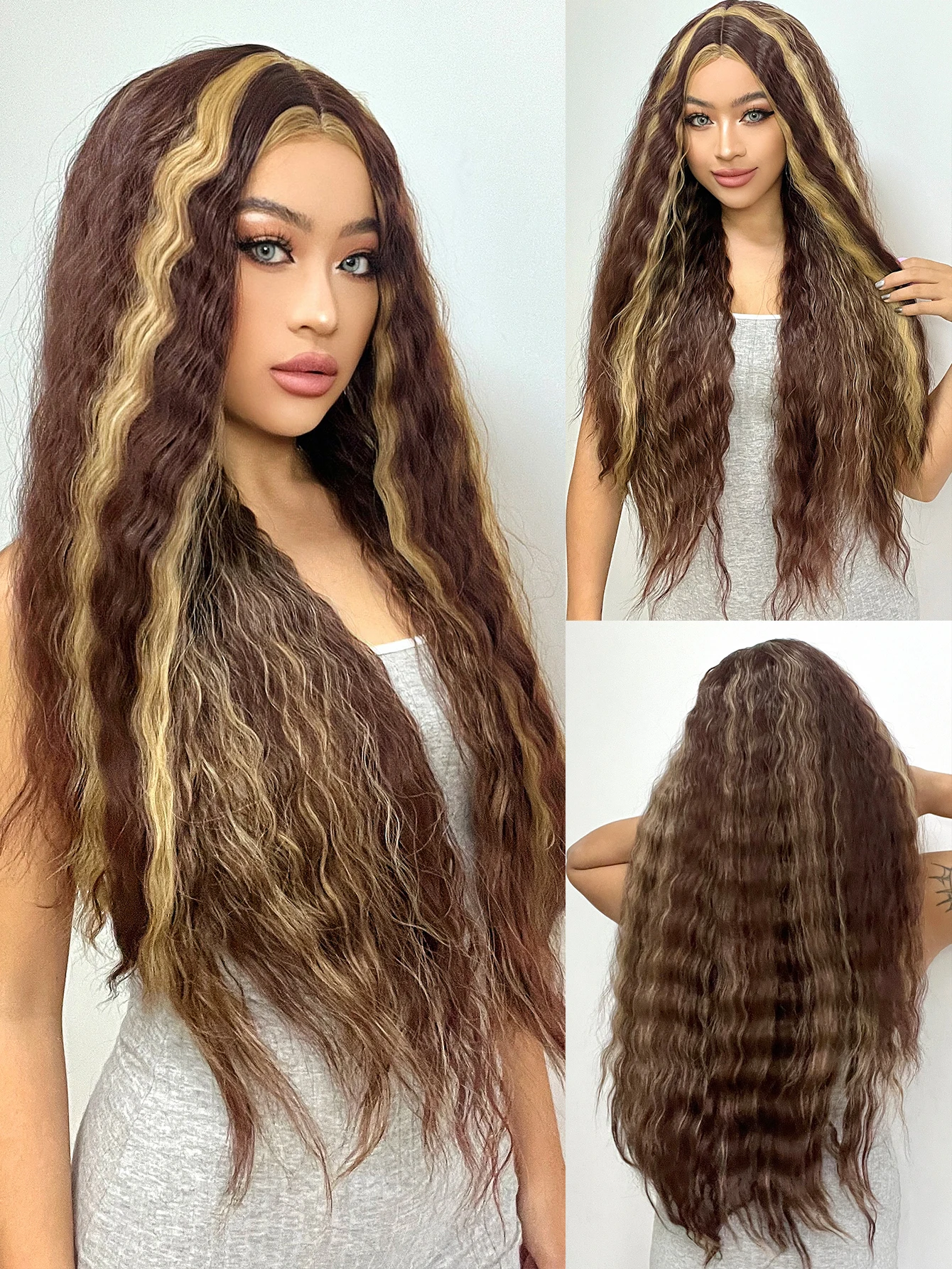 Synthetic water ripple Wigs Front Natural Wigs Many Colors Lace Wig for Women Cosplay Wigs Heat Resistant Wigs