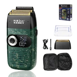 Kemei KM-2027 Elektrische Scheerapparaat Oplaadbare 2in1 Professionele Haar Trimmer Voor Mannen Lcd-Display Rvs Blade Kapper Shop