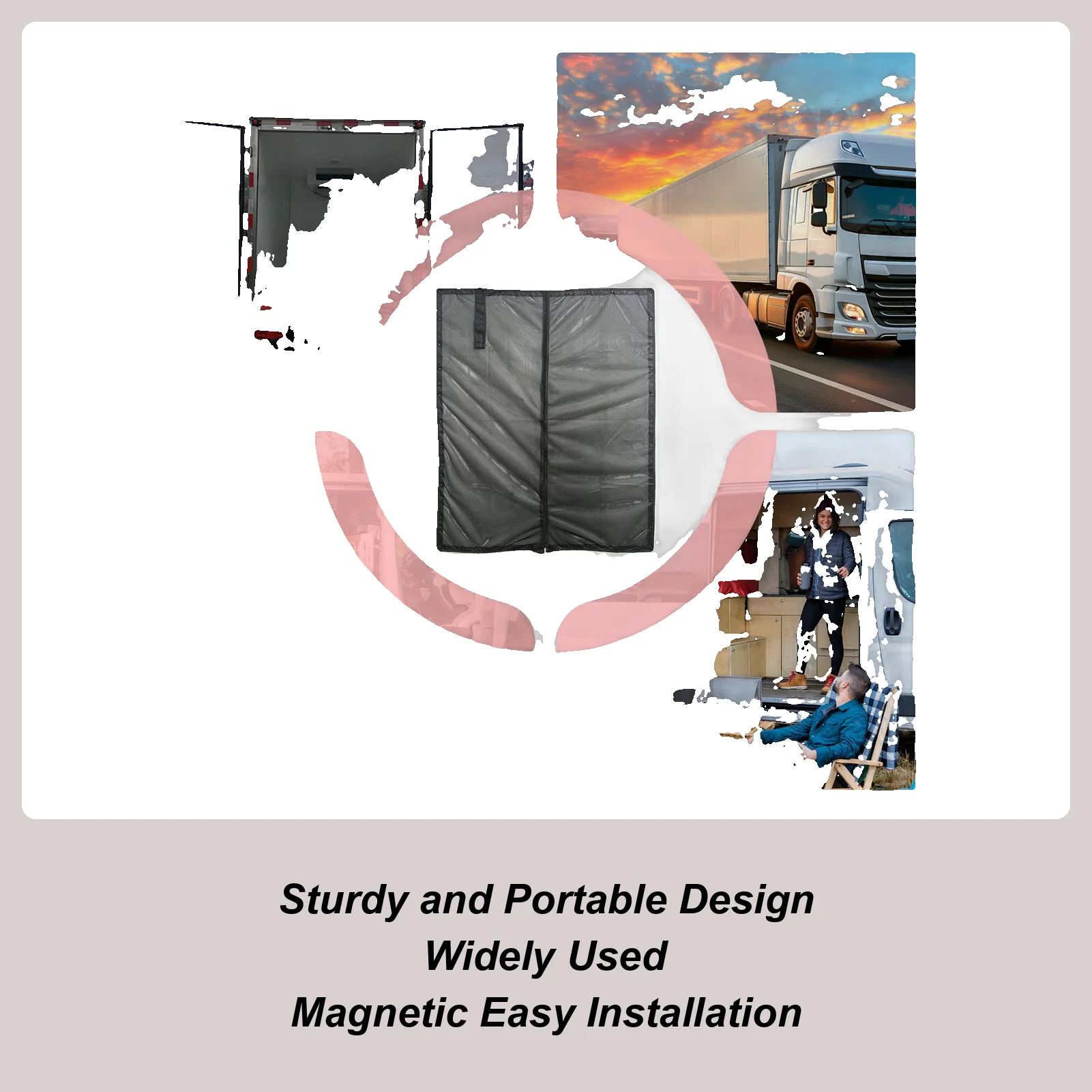 

RV Screen Door Replacement Magnetic Fly-Proof Net Replacement Privacy Screen Protective Door Net For Camping Outdoor Adventure