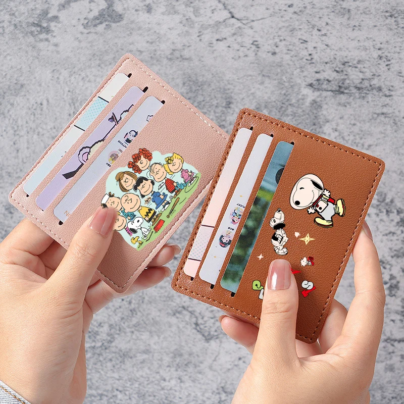 Snoopys porte-monnaie à la mode hommes femmes Ultra-mince PU carte d'identité sac porte-carte de crédit Mini porte-carte de crédit Mini portefeuille