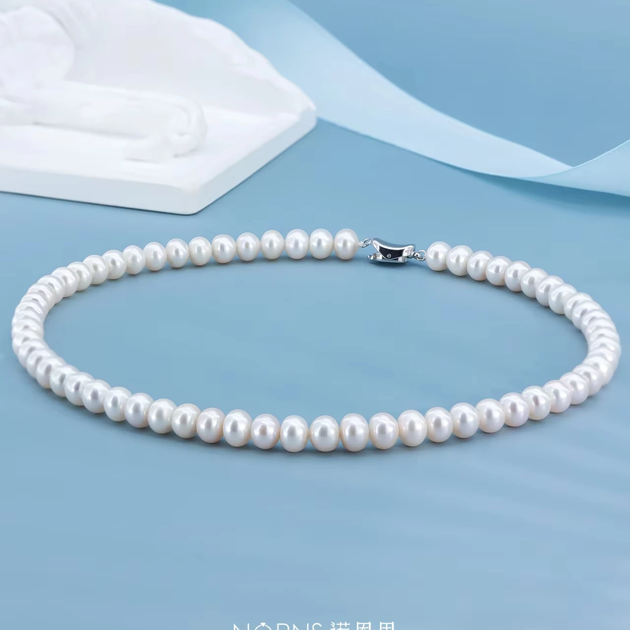 

Высокое качество белый 7-8 мм 3A натуральный пресноводный жемчуг Кеши ожерелье из настоящего жемчуга модные ювелирные изделия ожерелье