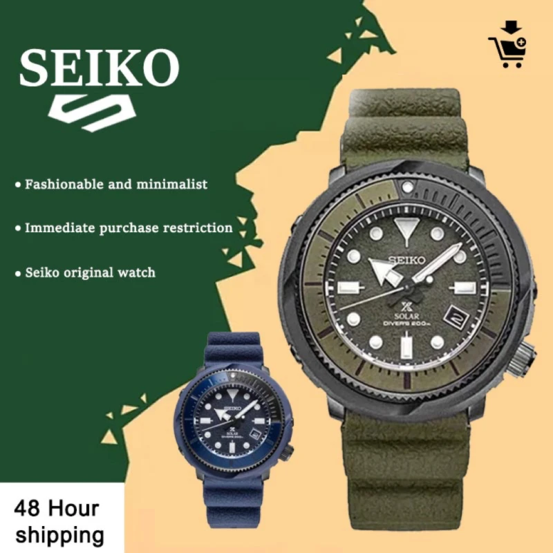 Original SEIKO Men Watches Automatic SNE537 PROSPEX Watch Luminous Dial Sports Calendar Silicone Strap Quartz Wristwatches