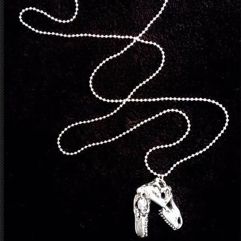 1 peça tiranossauro rex cyberpunk goth dentes de animais esqueleto crânio gótico jóias dinossauro crânio pingente longo colar