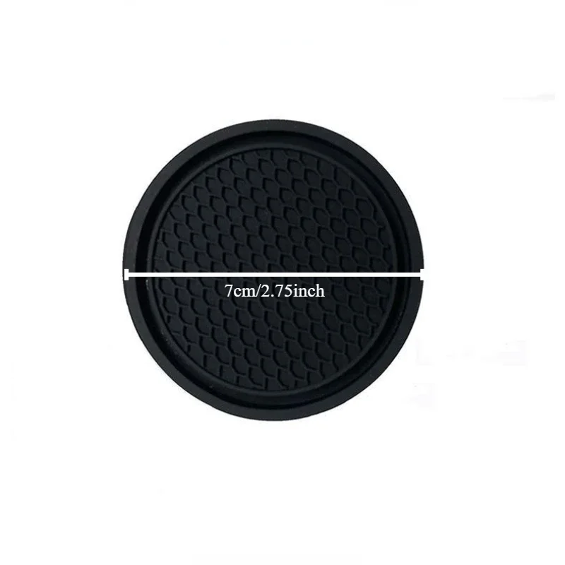 7 * 7cm 1pc car cup mat round PVC water cup durable decorative car fixed anti slip insulation mat car interior Accessories