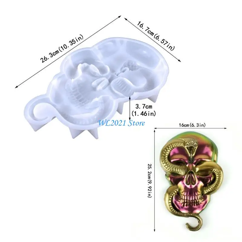 G5GC هالوين الجمجمة قالب من السيليكون الراتنج صب قوالب السيليكون لصنع عيد الميلاد ديكور المنزل زينة جمجمة الهالوين