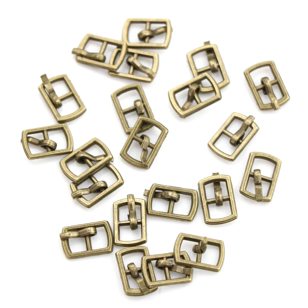 10pcs Mini Doll Metal Buttons 4.5mm Tri-glide Belt Buckle for DIY Doll Bags Shoes Clothes Handmade Clothing Sewing Accessories