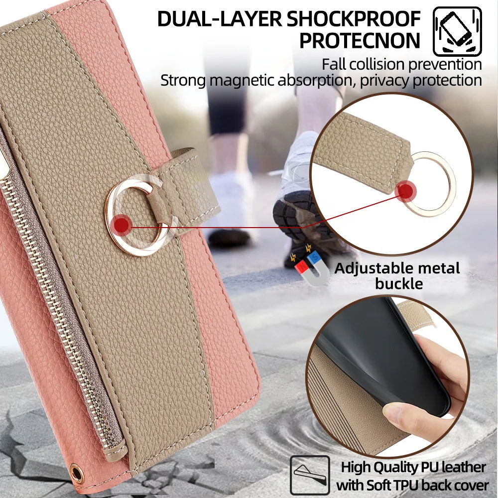 

Card Holder Slots Leather Case Protect Cover For iPhone 16 14 13 12 11 15 17 Pro Max 16 Plus 16E Stand Flip Wallet Case