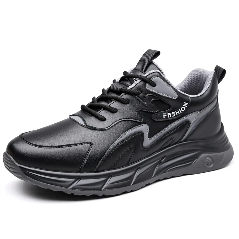 

Soft Sole Sports Running Shoes Men Fashion Casual Leather Sneakers Man Solid Color New Designer Autumn Winter Zapatos De Hombre