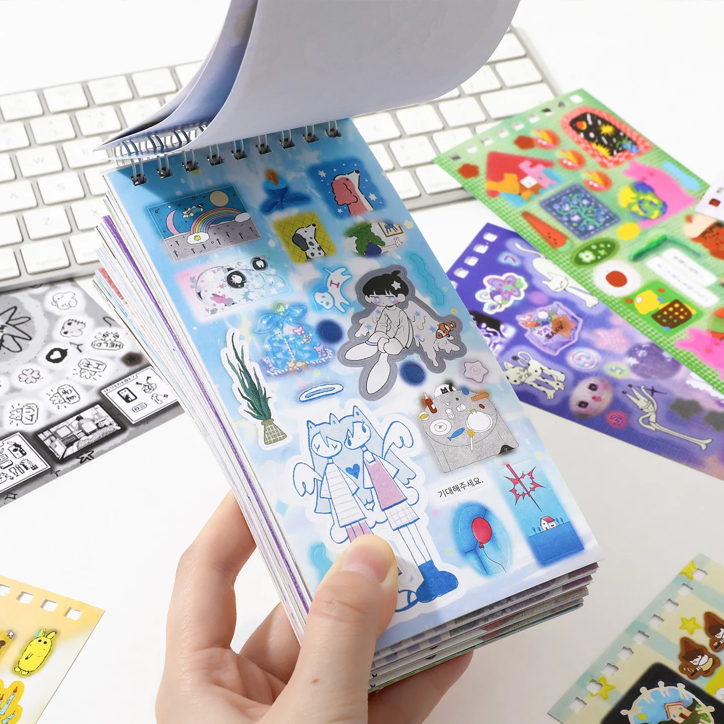 20-個漫画ダイカットステッカーブック装飾手作りスクラップブッキング日記ステッカー日本の文房具ステッカー用品