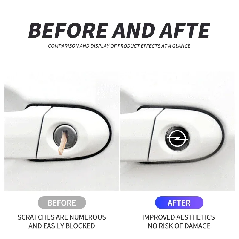 15mm Car Lock Keyhole Stickers Door Lock Protect Car Stickers For Opel Astra j g Insignia Corsa d Vectra c Zafira a Auto Gadgets
