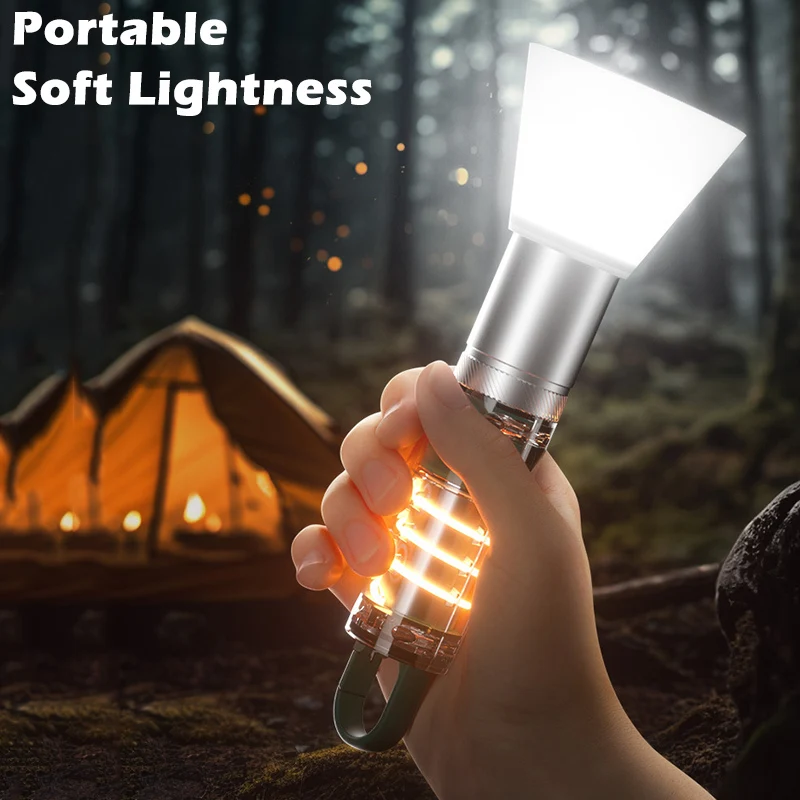 New Powerful Portable Led Flashlight Novelty Keychain Light Zoom Rechargeable EDC Pocket Torch Light for Outdoor Camping Lantern