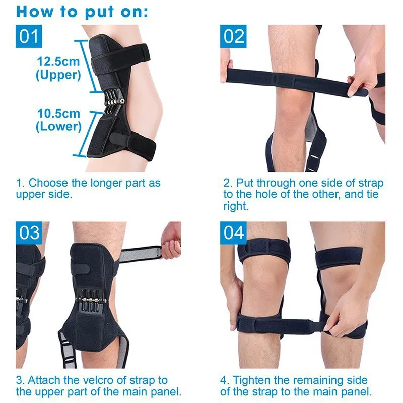 

Sport Joint Patella Power Lift Knee Braces Elderly Walking Support Protect Fixed Booster Breathable Rebound Spring Knee new