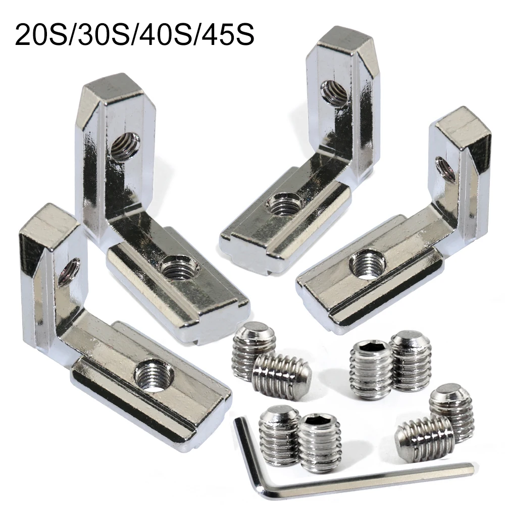 

20/10pcs T Slot Aluminum Angle Bracket Inner Joint Bracket ago Aluminum Extrusion Profile 2020 / 3030/4040/4545 series