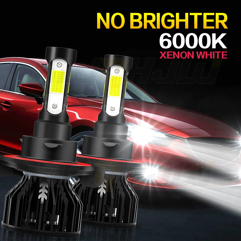 

XWQHJW 2PCS Car lights 9008 Super Bright LED Headlights High Low Beam Fog Light Bulb White 6000K Minisize Car accsesories