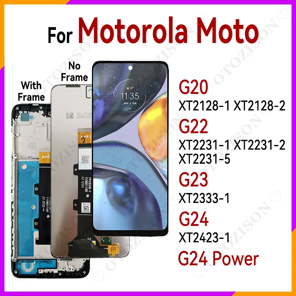 Pantalla LCD para Motorola Moto G20 XT2128-1 XT2128-2 / G22 XT2231-1 XT2231-2 XT2231-5 / G23 XT2333-1 / G24 XT2423-1 / G24 Power G24power, piezas de montaje de digitalizador táctil