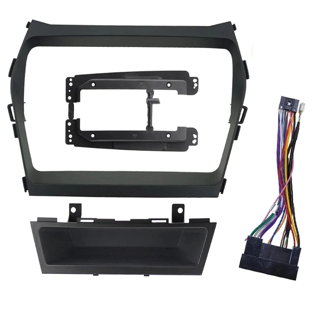 9 Inch 2 Din Car Frame Fascia Kit For Hyundai Ix45 Santafe Santa Feadapter Canbus Box  Android Radio Dash Fitting Panel Maxcruz