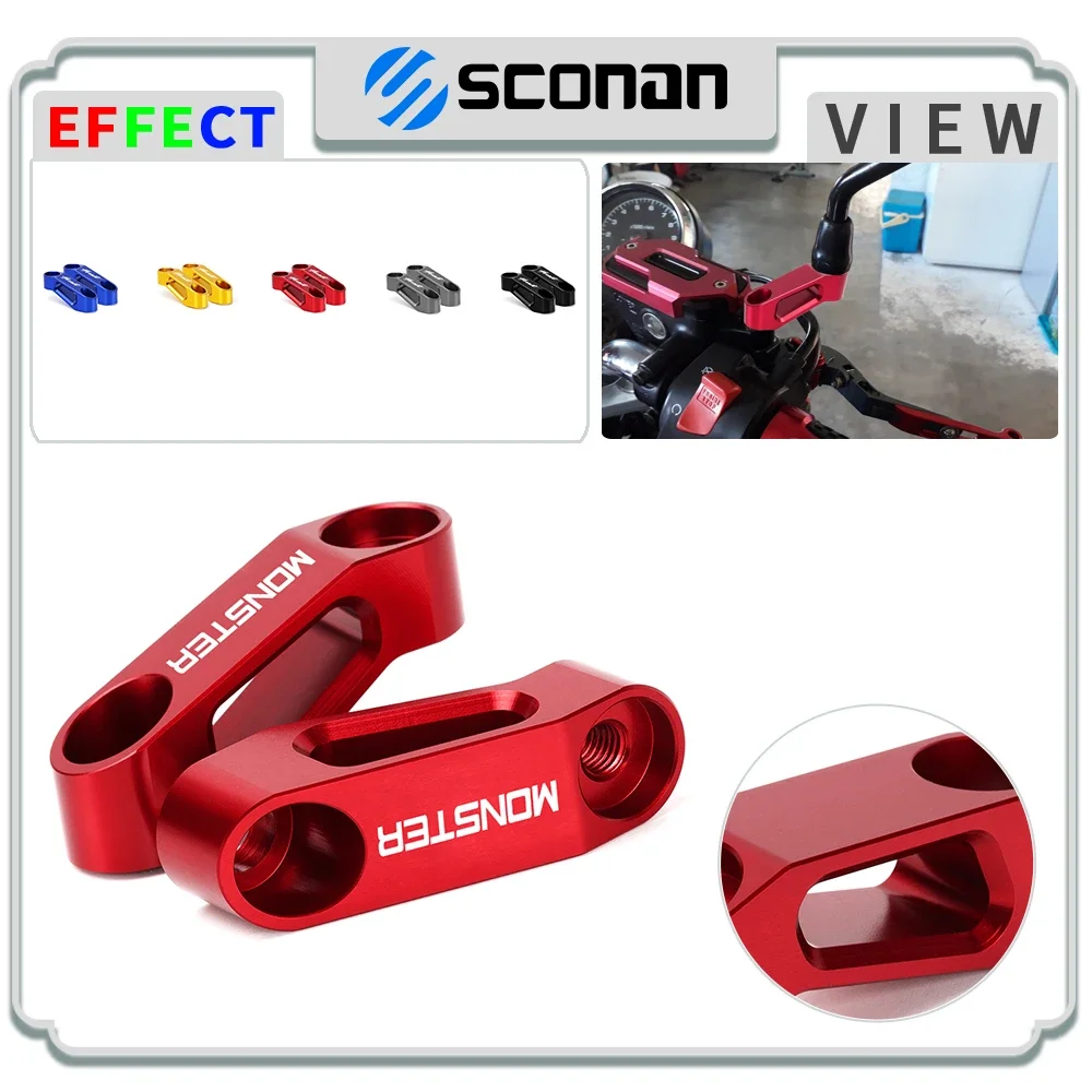 For Ducati MONSTER 696 796 821 1100 1200 Monster Motorcycle Accessories Rearview Mirror Extender Adaptor Riser Extend Adapter