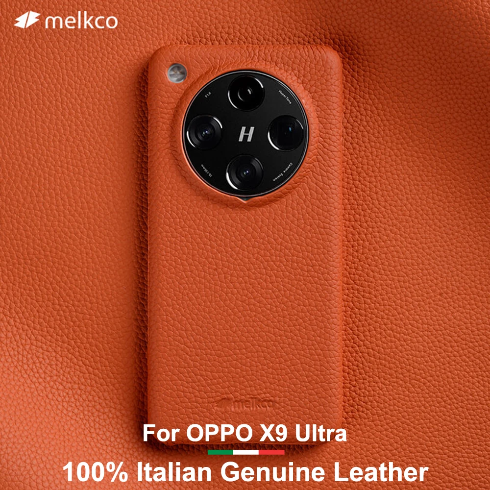 Capa de Couro Genuíno Melkco para OPPO Find X9 Ultra Pro X9Ultra, Capa Premium Feita à Mão, Protetora para Negócios