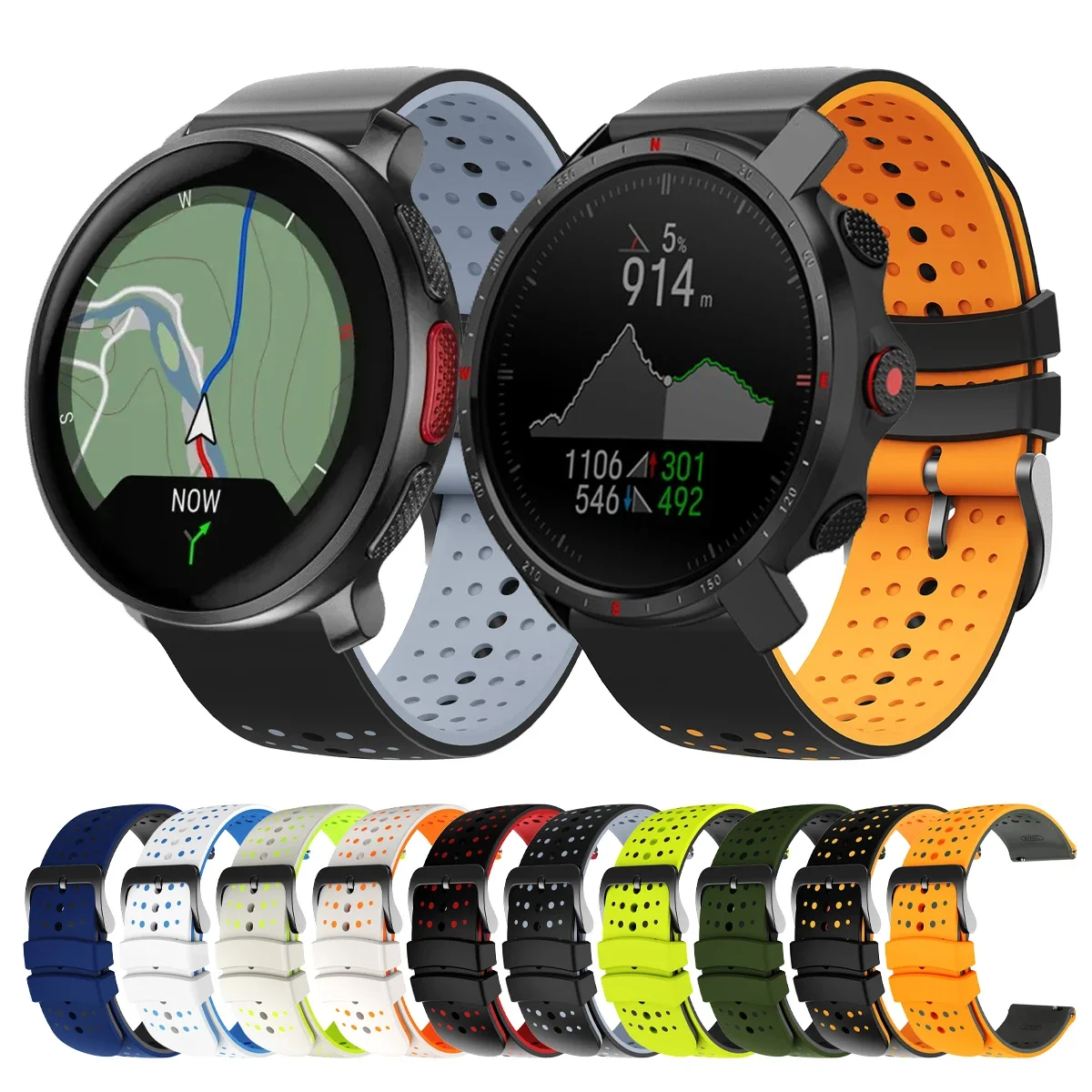 20/22mm For POLAR Vantage M3 M2 M/V3 Replacement Watch Band POLAR Grit X2 Pro Titan/Grit X/IGNITE 3 2 Silicone 22/20mm Bracelet