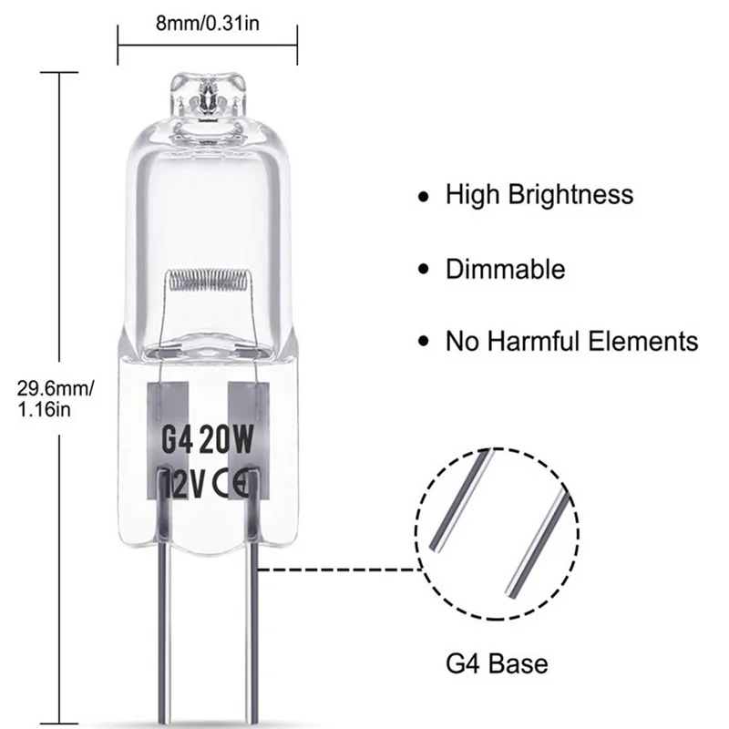 Wholesale 5/10PCS G4 12V 10W 20W LED Lamp Bulbs Eco Halogen Light Bulbs Capsule Inserted Beads Crystal Lamp Halogen Bulb