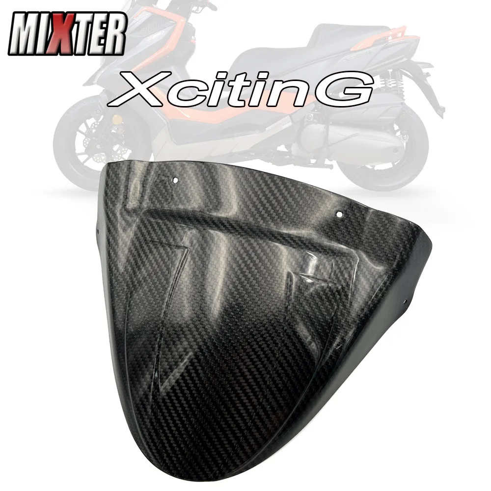 Motorcycle Real Carbon Fiber Front Fender Rear Extender Extension Wheel Protection Cover For KYMCO XCITING S350 DT X360 21-23