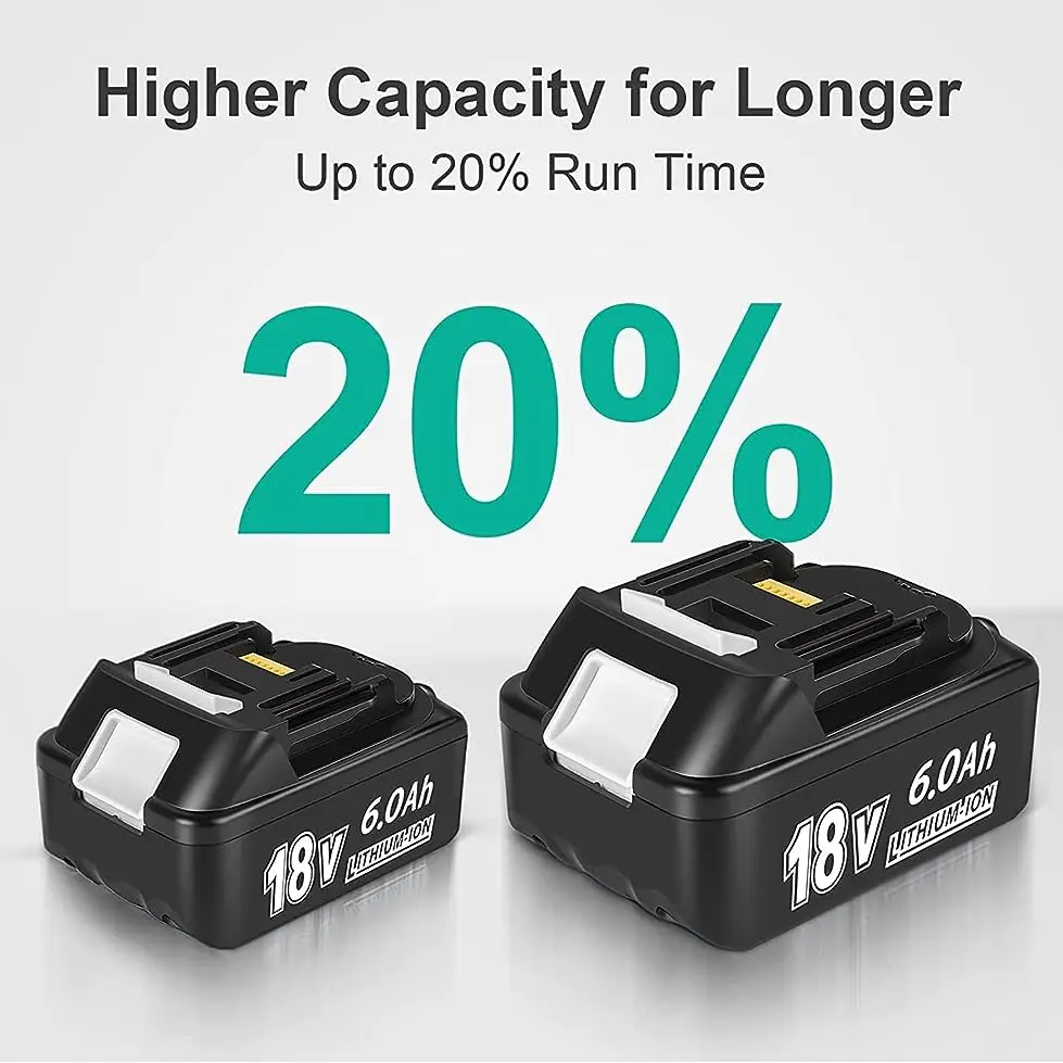 Battery 18V For Makita BL1860 BL1850B BL1850 BL1840 BL1830 Screwdriver Battery Charger 18V Replacement Power Tool Batteries lxt