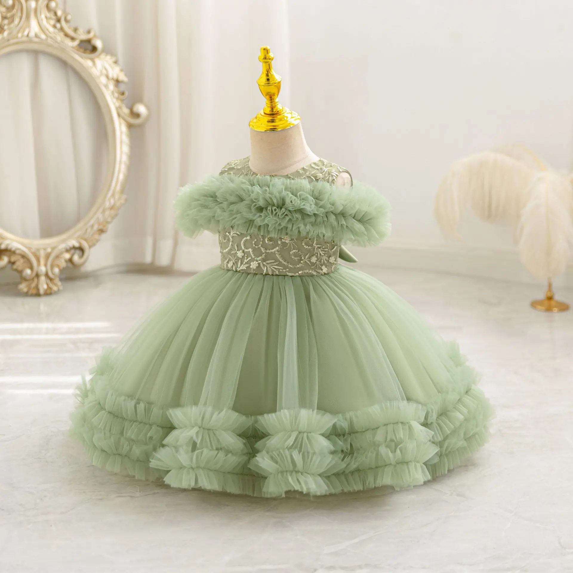 

Hetiso платья принцессы с блестками для девочек, праздничное бальное платье на день рождения для маленьких детей, детское школьное платье для рождественской вечеринки, От 1 до 4 лет