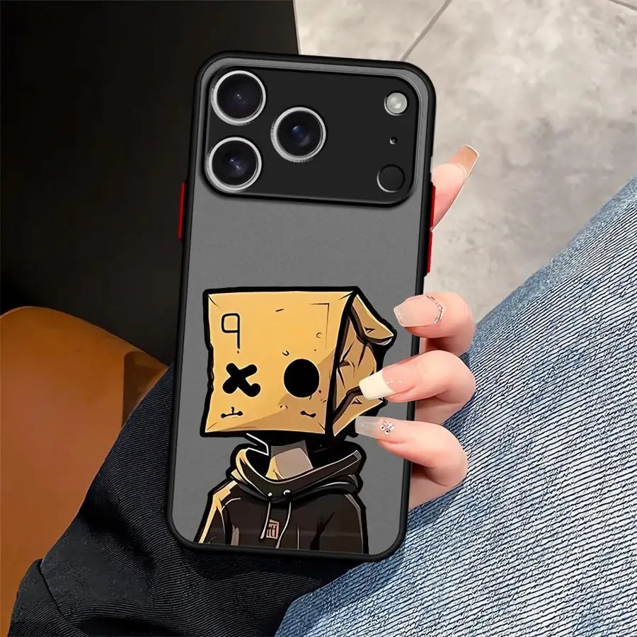 حافظة بنمط رجل ورقي كرتوني لهاتف آيفون 15 16 14Plus 12 13 11 Pro Max 7 8 XS Max 13 Mini 17 Air Soft Cover