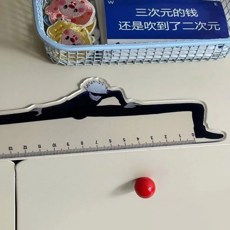 Jujutsu Kaisen Gojo Satoru Anime Peripherals Creative Ruler Student Stationery Supplies High Precision Scale Line Surveying Tool