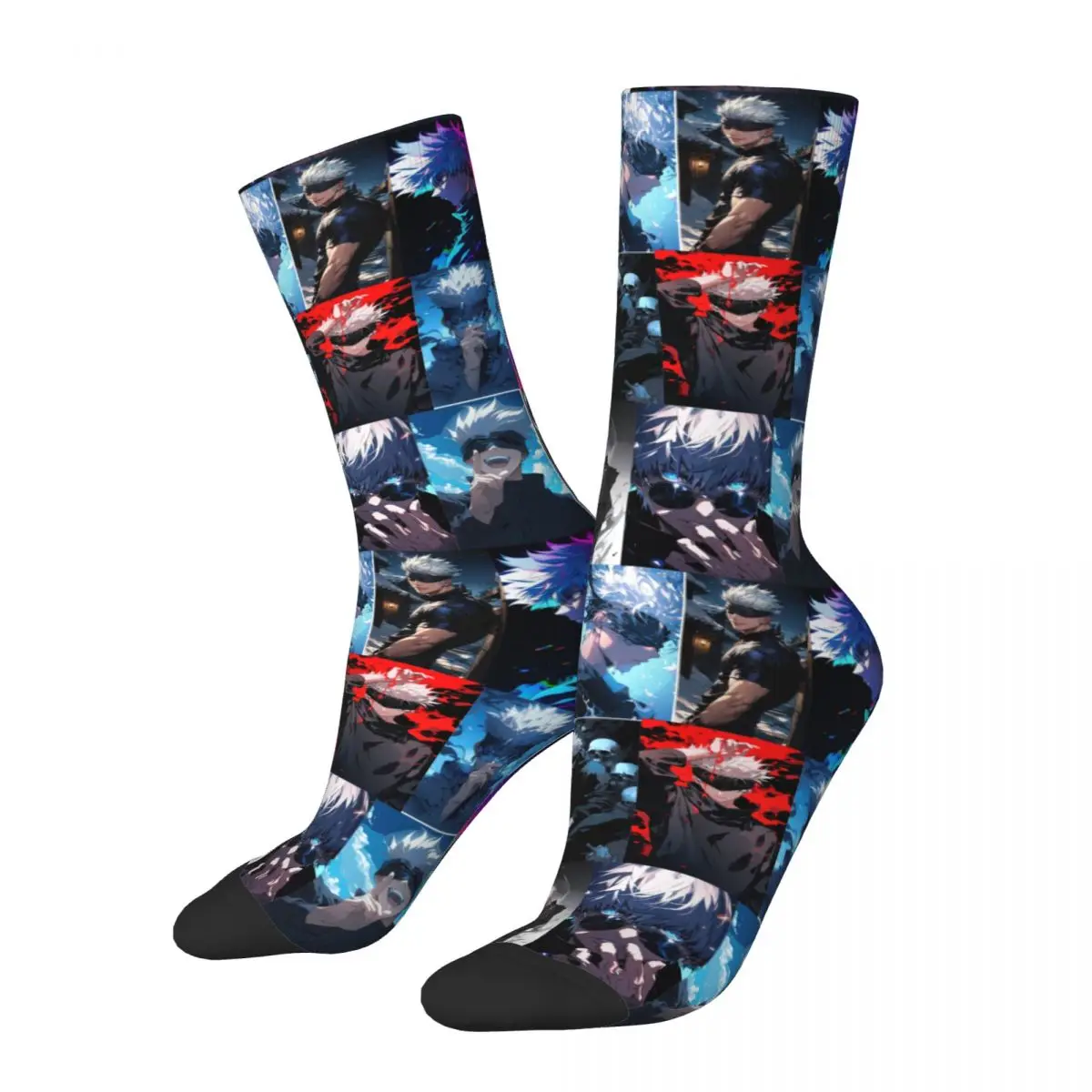 Japanese Manga Gojo Satoru 3D printing cosy Unisex Socks,Hip Hop Gojo Interesting Four Seasons Socks