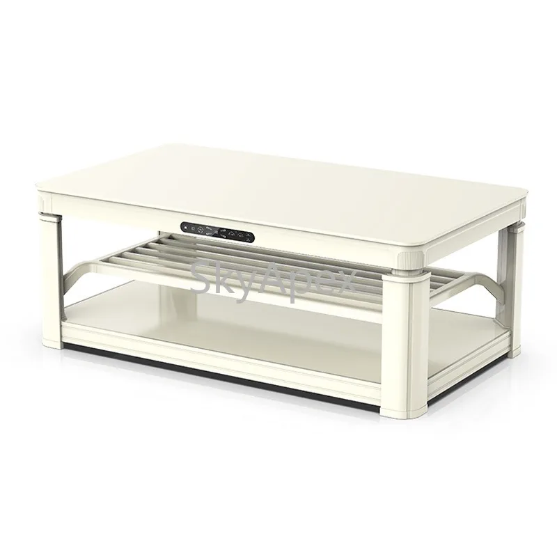 1.2m Adjustable Electric Heating Tea & Fire Table Voice Control With Overheat Protection For Living Room Home Use Large Size Pro