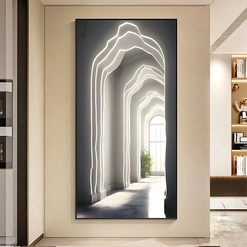 Visual Extension Space High-end Entrance Decoration Painting Corridor Lighting High-end Hanging Painting Atmospheric Mural Lamp
