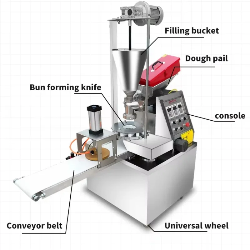 Máquina automática de fazer pão bao porco comercial momo máquina de pão cozido no vapor