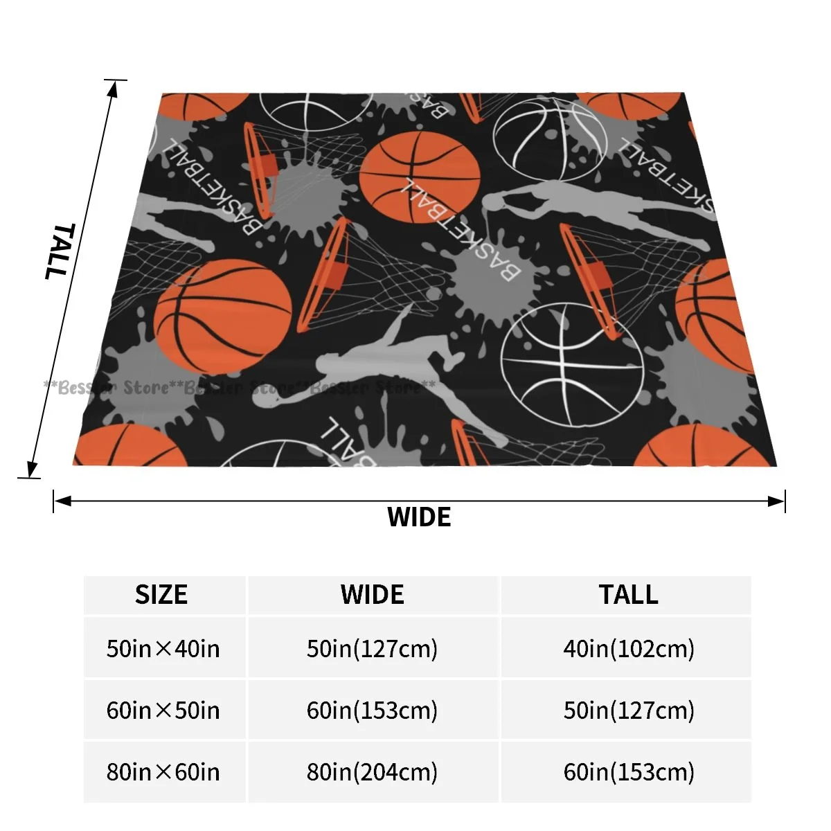 Soft Blanket Basketball Sports Basket Balls Player Pattern Winter Sofa Throw Light Thin Mechanical Wash Flannel Blanket