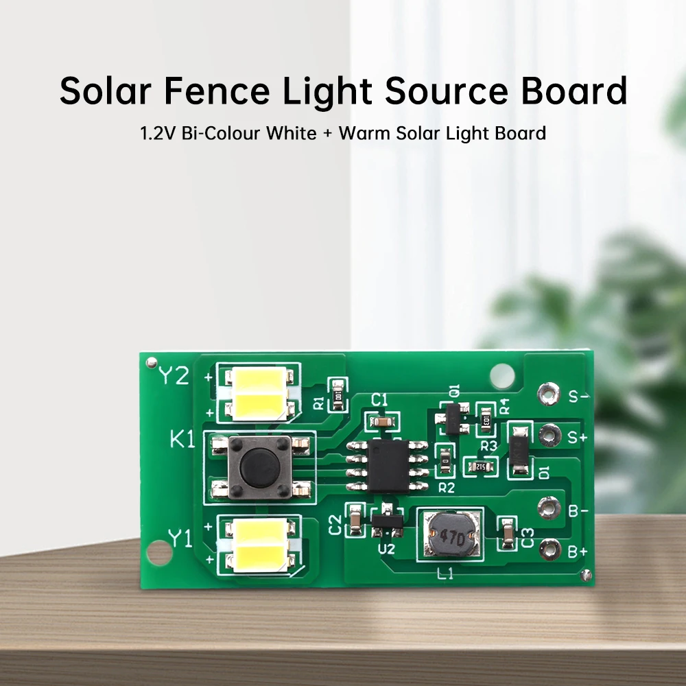 1.2V Bi-Color Wit + Warm Zonne-Energie Licht Printplaat Draagbare Zonne-Energie Keramische Lamp Circuit Control Board Solar Gazon Ligh Diy Kit