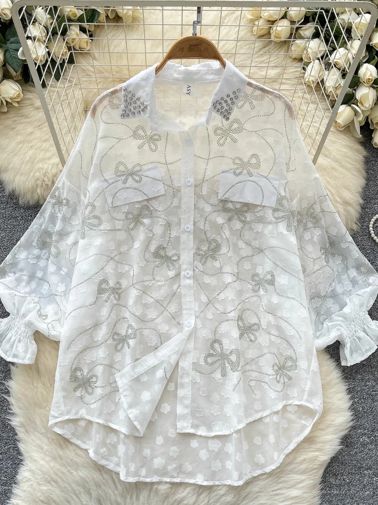 Women's Shirt Bowknots Hot Rhi - đánh giá và giá French Street Fashion