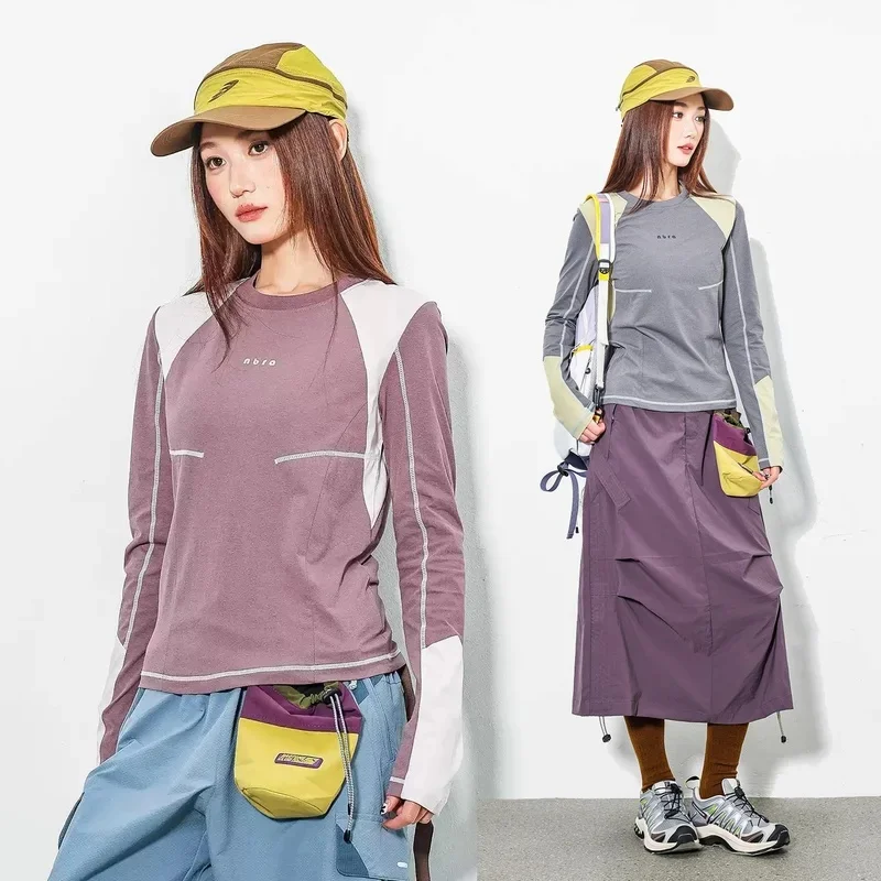 Women Outdoor Cycling Hiking Long Sleeve Quick Dry Sport T-shirt spicy Girl Y2k Streetwear Slim Fit Short T Shirt Fashion Tshirt
