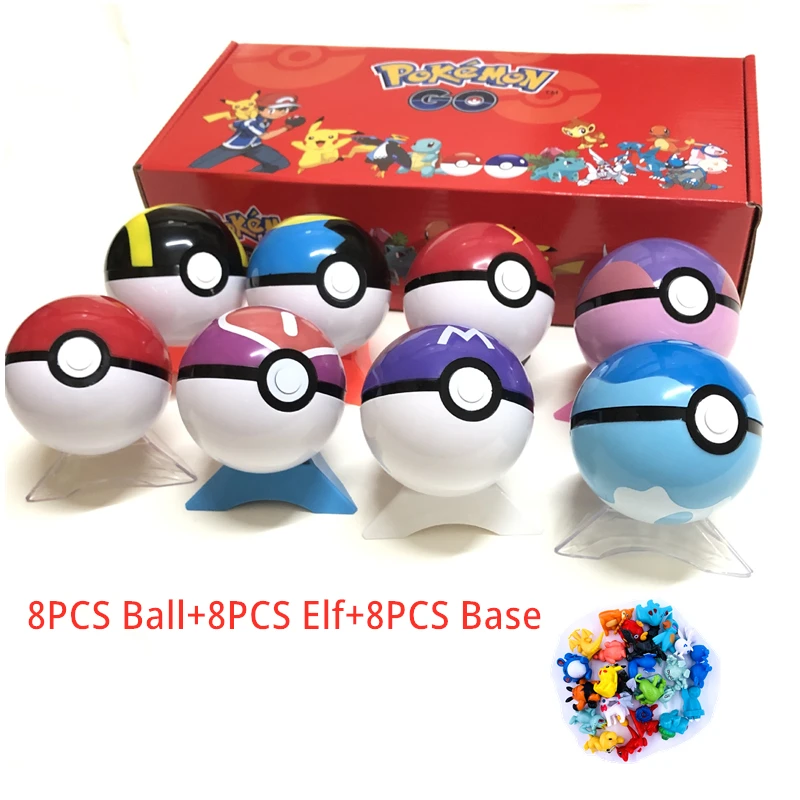 Funny Joy Pokemon Toys 8PCS/set Elf 2-3cm Anime Action 7Cm Pokeball Figures Monster Toy Model Dolls Children Christmas Gift