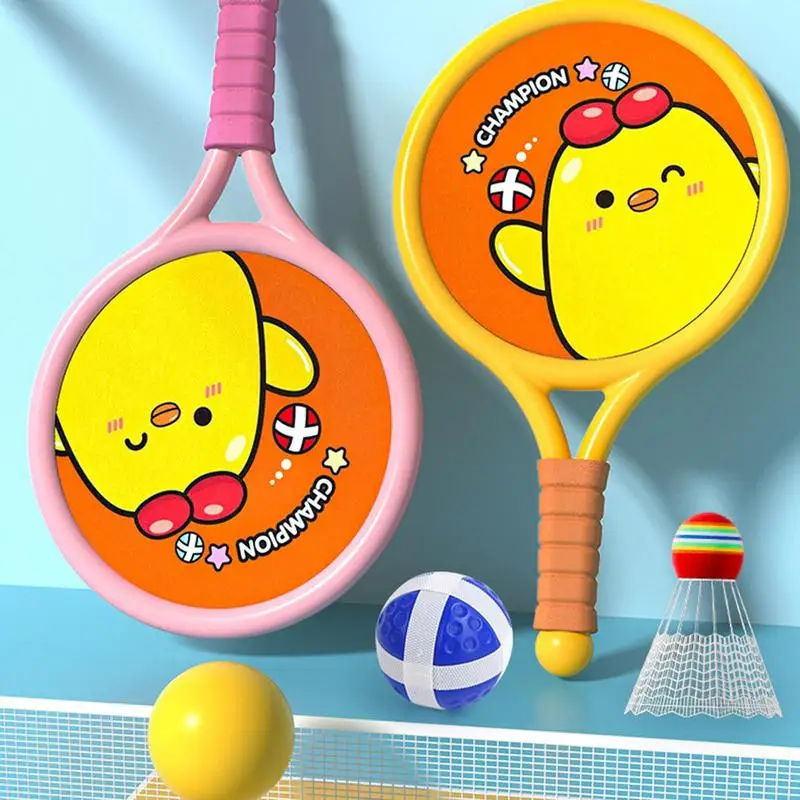 

Kids Tennis Racquet Sets Kids Sports Badminton Set Double Racket Parent-Child Interactive Sports Toy For Boys Kids Family