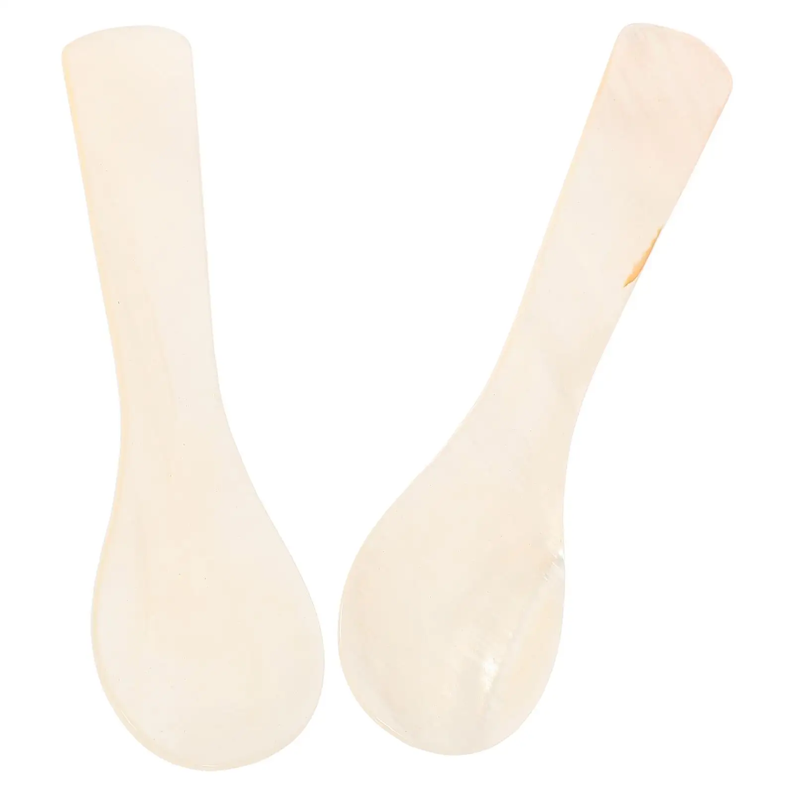 

2 Pcs Caviar Spoon Appetizer Spoons Asian Soup Outdoor Decorative Seashell Serving Dish Coffee Mother Ice Cream Dessert