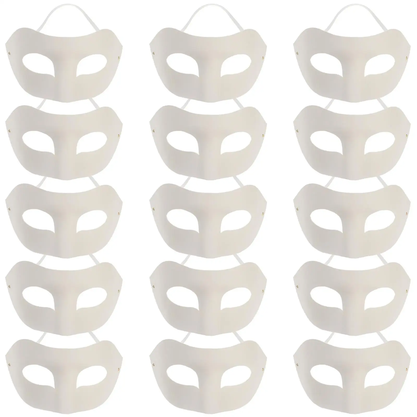 

15 Pcs White Mask Halloween Mascarade Party Cardboard Pulp Blank Masquerade for Women Child