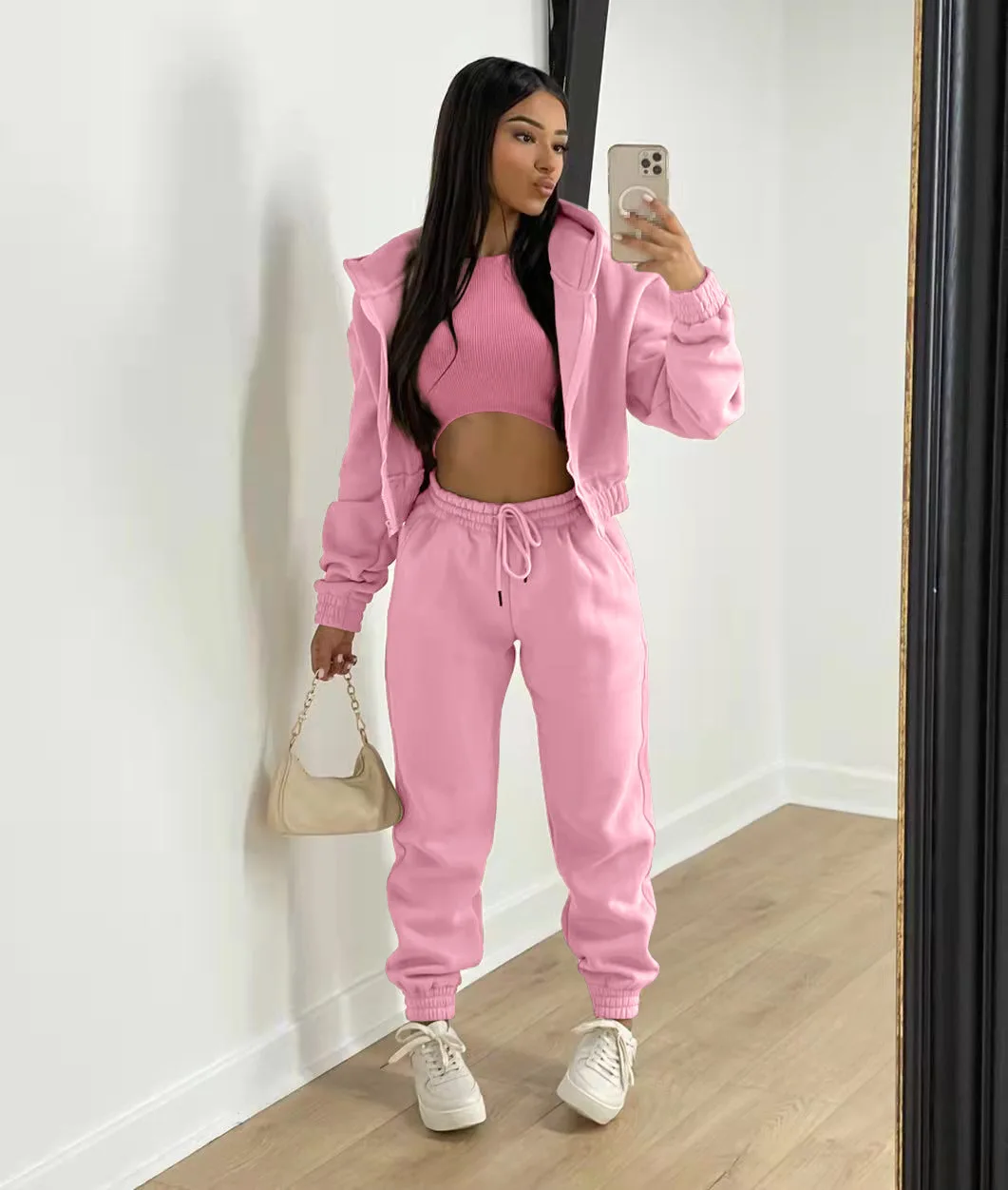 pants sets women 3 piece set outfit tracksuits sweatsuits for women three pieces sets winter clothes for woman long sleeve suits