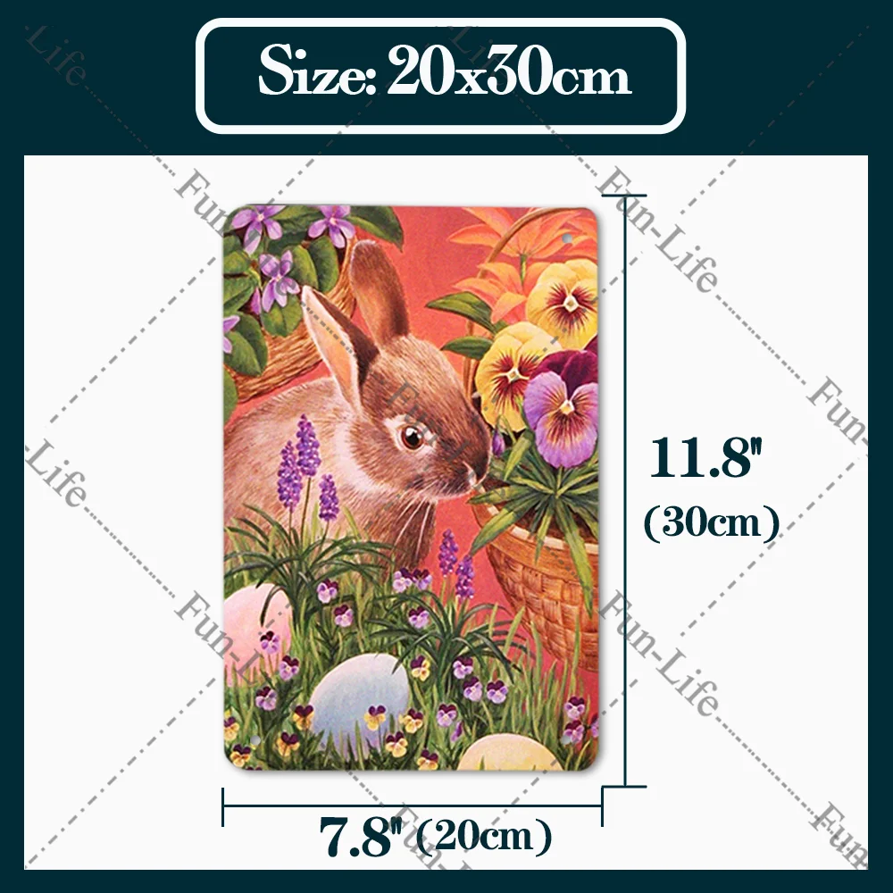 Easter Vintage Tin Sign Poster Easter Bunny Promotions Wall Easter Egg Decoration Reminding Metal Painting Home Decor 20X30 CM