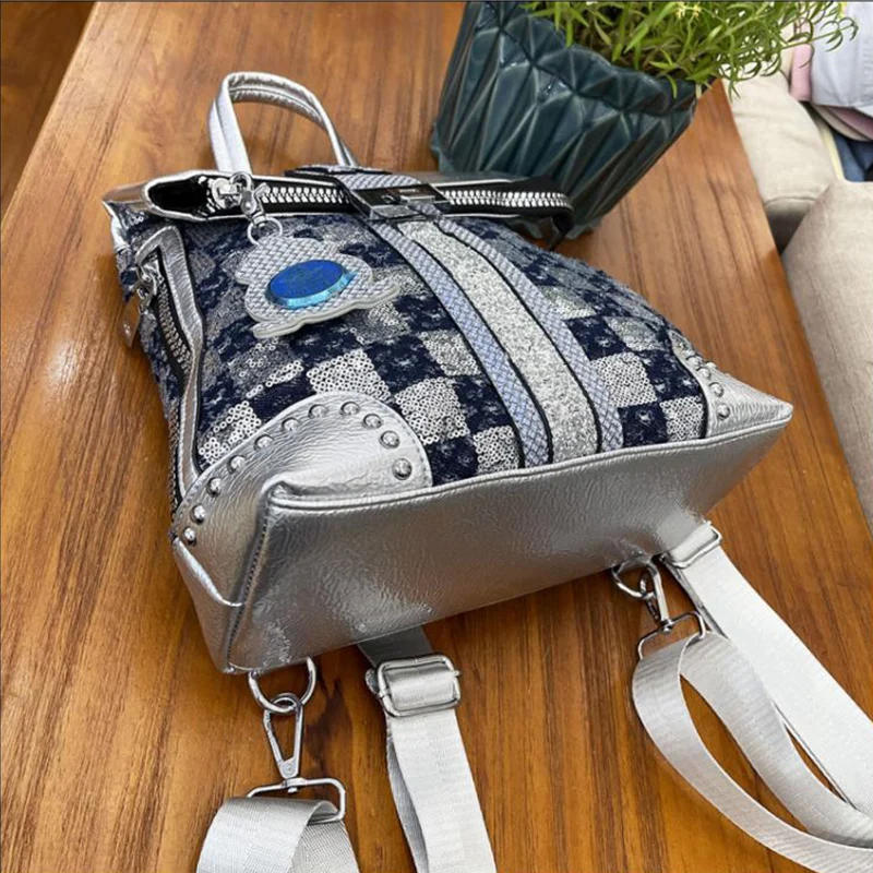 Moda senhoras mochila designer de alta qualidade couro do plutônio bolsa feminina marca luxo sacos escolares nova grande capacidade a4 mochilas sac