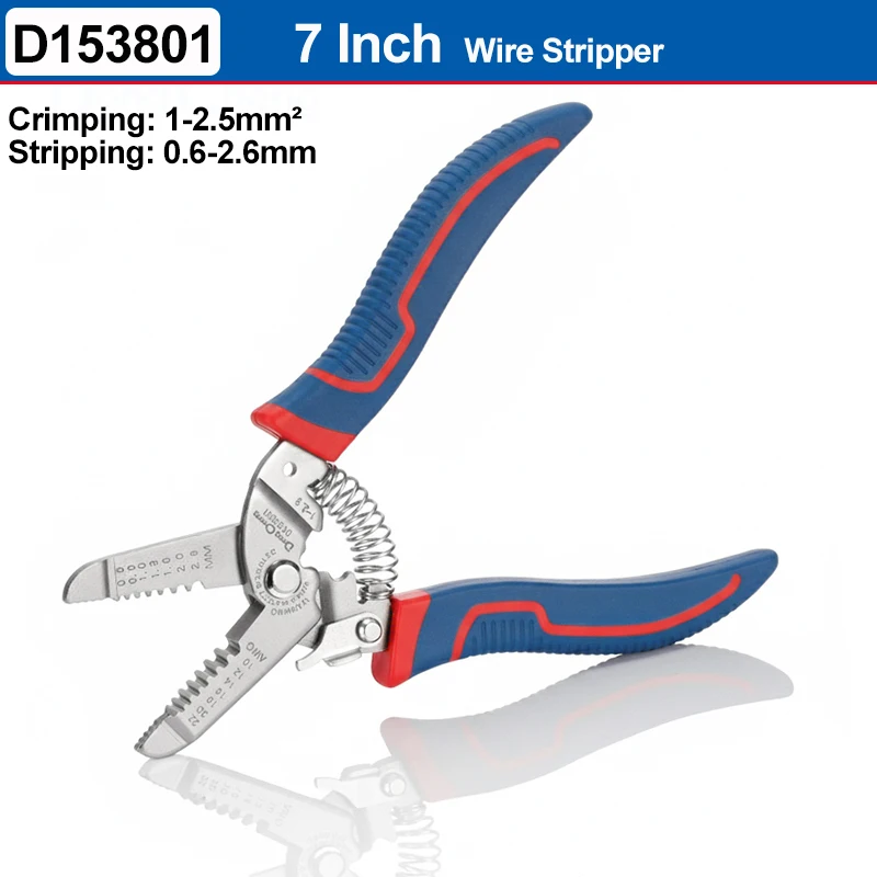 7 inch draadstripper crimper tangen roestvrij staal auto veer knippen buigen elektrische kabel gereedschap voor elektricien elektronica