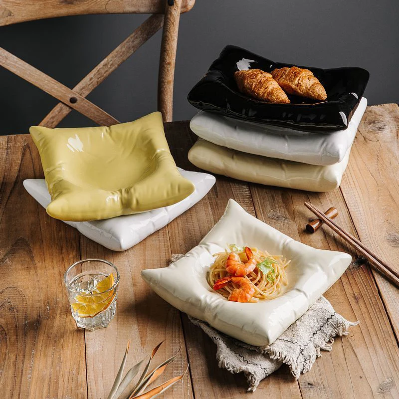 Creative High Value Ceramic Salad Plate for Sushi Cake Dessert Cold Dish Japanese Style Home Kitchen Gift