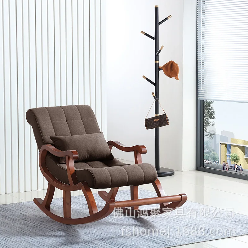 

Nordic solid wood rocking chair lazy free chair casual adult rocking chair balcony home rocking